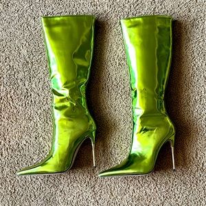 Up2Step Green Metallic Boots